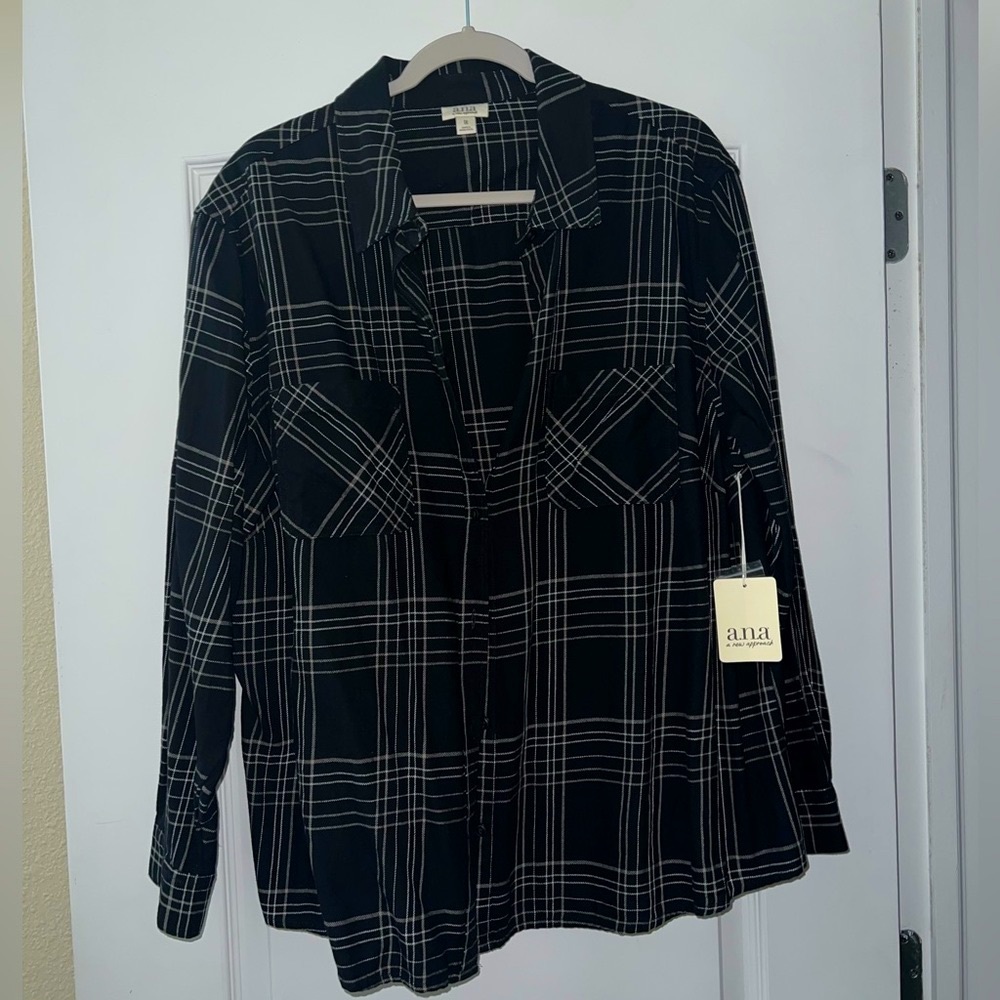 Striped flannel button down shirt
